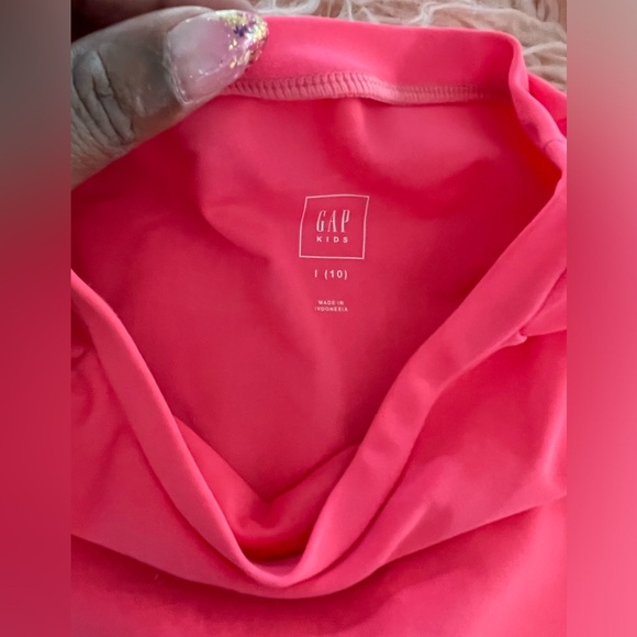 Bundle-NWT Kid pink Rash guard size L/10, and floppy straw hat with gold NWOT - Picture 3 of 10